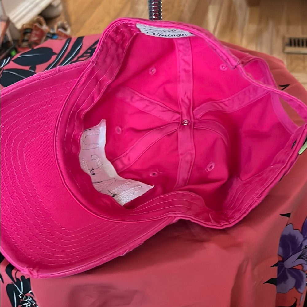KBETHOS Pink Distressed Cap with White Lettering - Picture 2 of 5